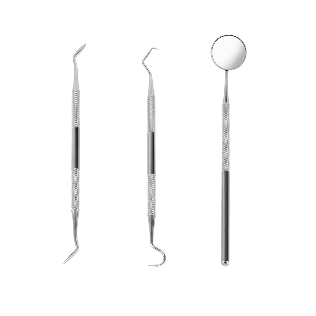 

1set Stainless Steel Dental Instruments Mouth Mirror Probe Plier Tweezers Teeth Tooth Clean Hygiene Kit Quality