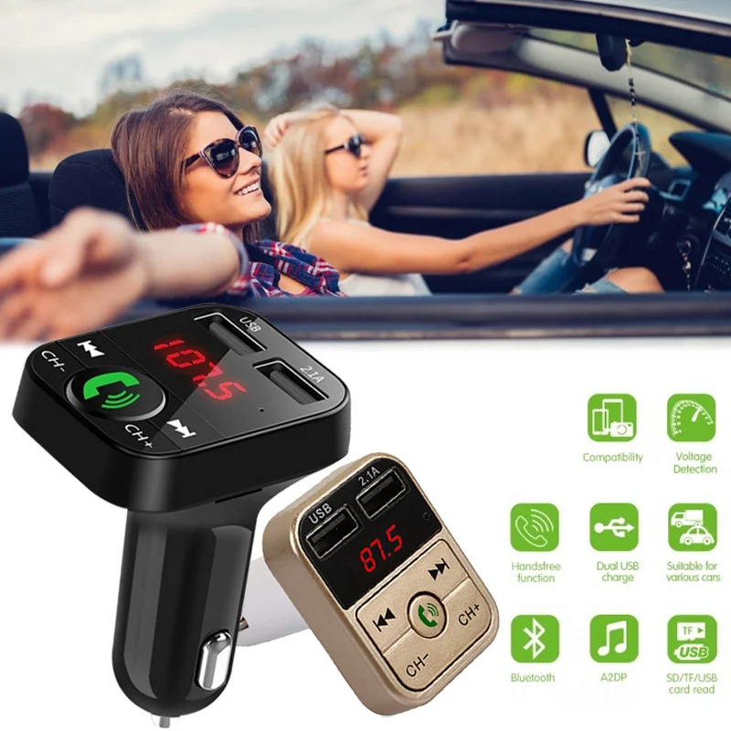 Автомобильный Bluetooth fm-передатчик Aux модулятор Bluetooth Handsfree автомобильный комплект автомобильный аудио mp3-плеер с 2.1A Quick Charge Dual USB