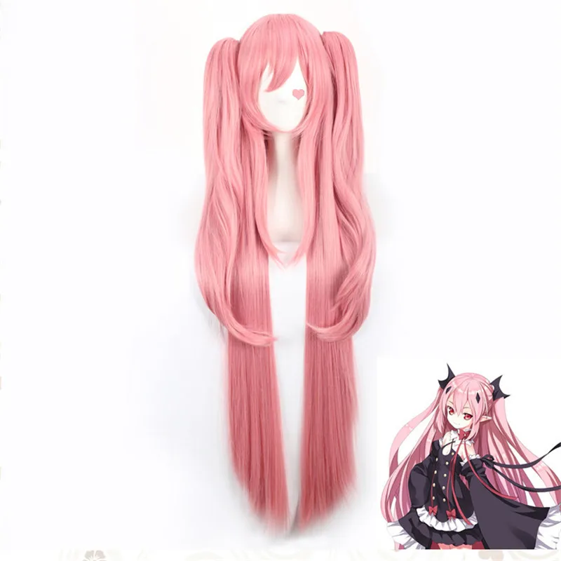Аниме косплей парик Krul Tepes 100 см длинный прямой конский хвост парики Owari no Seraph из