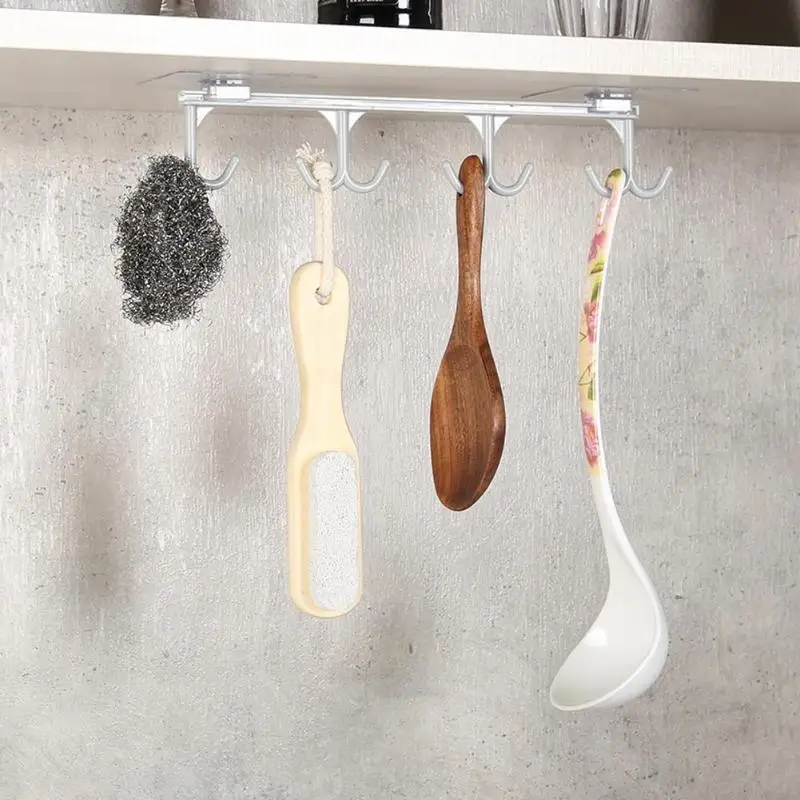 

Kitchen Cupboard Storage Rack Cupboard Shelf Hanging Hooks Organizer Closet Clothes Glass Mug Shelf Hanger Wardrobe Holder