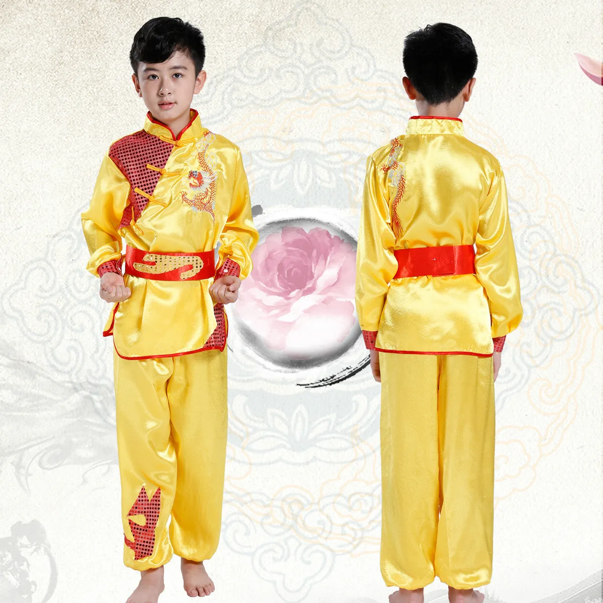 Children Wind Embroidery Taekwondo Dobok Wushu Costume Kimono Judo Clothing Chinese Kung Fu Suit Tai Chi Martial Art Uniform | Детская