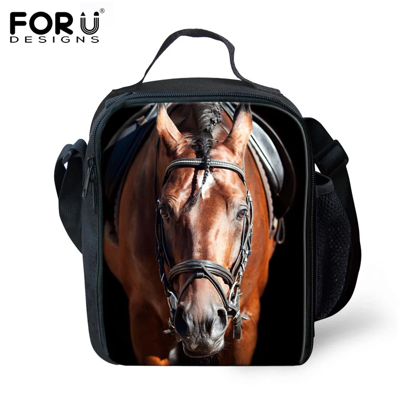 

FORUDESIGNS Crazy 3D Horse Leopard Dolphin Child Lunch Bags Zoo Animals Lunchbox Kids Travel Picnic Thermal Insulated Food Bag