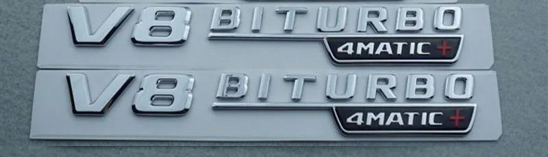 V8BITURBO4matic 2pcs 17-18 2 шт. V8 BITURBO 4matic+ турбо-1 шт. E53 E43 E63S автомобиля fender Эмблема для Mercedes Benz AMG 4matic - Название цвета: V8BITURBO4matic 2pcs