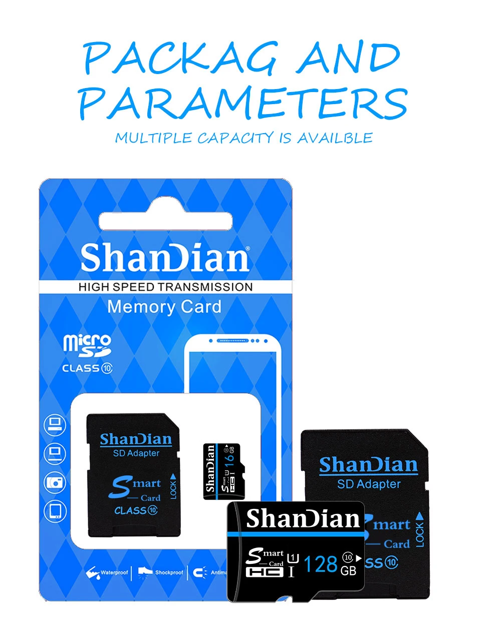 SHANDIAN Micro карта памяти 16 ГБ 32 ГБ класс 10 Microsd SD карта 64 ГБ 8 ГБ TF карта