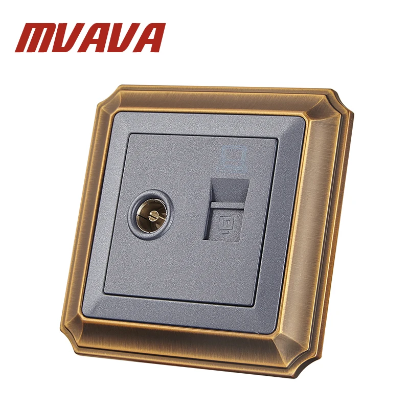 MVAVA ТВ/телевидение антенна + сеть Ethernet LAN RJ45 PC/Компьютерная настенная розетка
