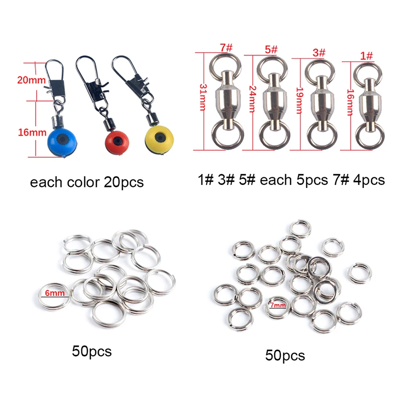 257 шт. самовсасывающийся крючок поворотное кольцо свинцовый кулон набор