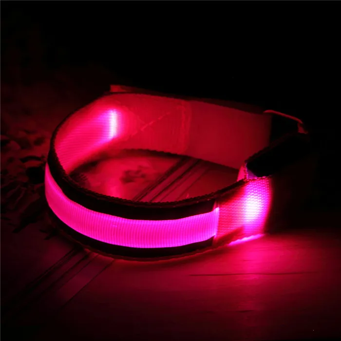Pink Теплый велосипедный Пояс Светодиодный нарукавник светодиодный безопасный спортивный светоотражающий ремень-строп с защелкой повязкой на руку Прямая поставка - Цвет: Pink