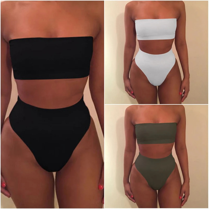 Купальник бикини однотонный бюстгальтер без косточек купальник 2020|bra swim|bra sexybra with