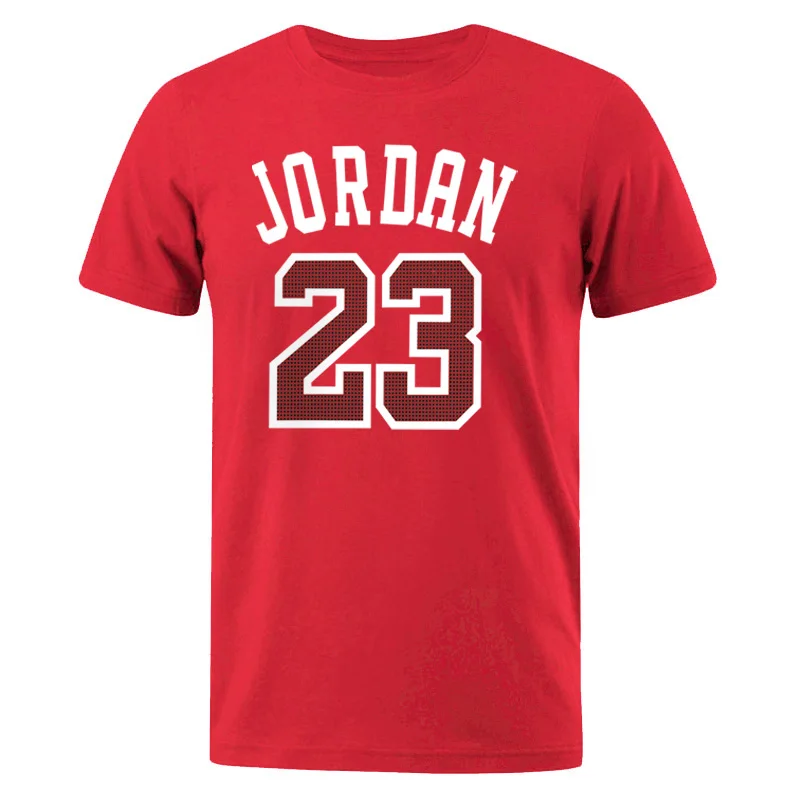 red 6 Мужские футболки Лето Горячая Распродажа Топ тройник Jordan 23 принт уличная футболка хлопок короткий рукав Футболка Мужская Хип-Хоп Футболка - Цвет: red 6