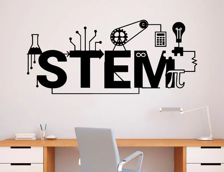 Стебель Наклейка на стену виниловая наклейка Science technology Art Design школьный класс украшение интерьера самоклеящиеся обои 3R05