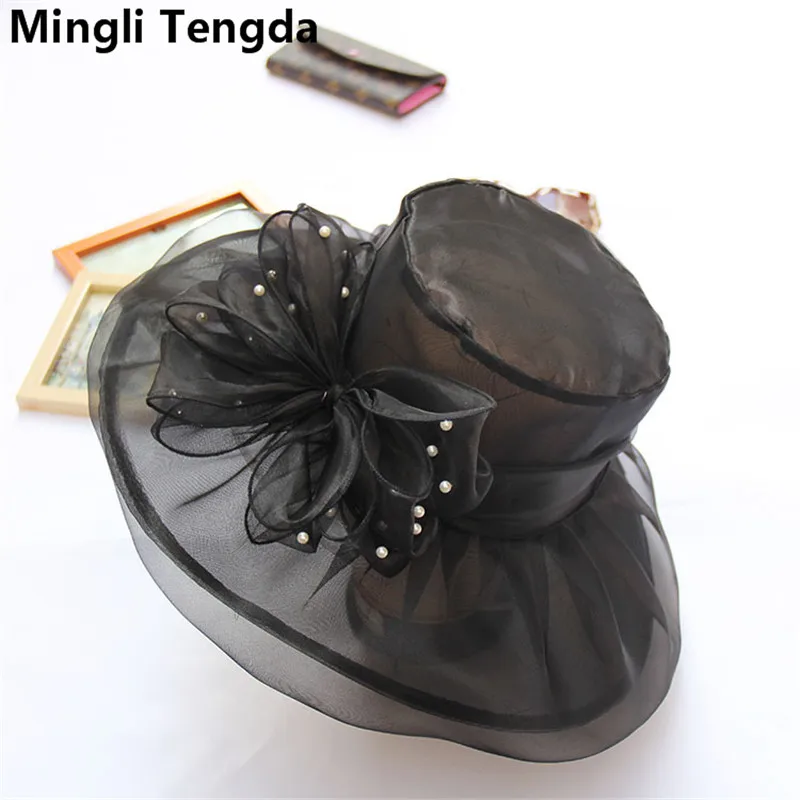 Mingli Tengda Цветы из органзы и бисера Свадебная шляпка для невесты шляпка цвета слоновой кости/красные вуалетки Свадебные аксессуары шляпка Mariage