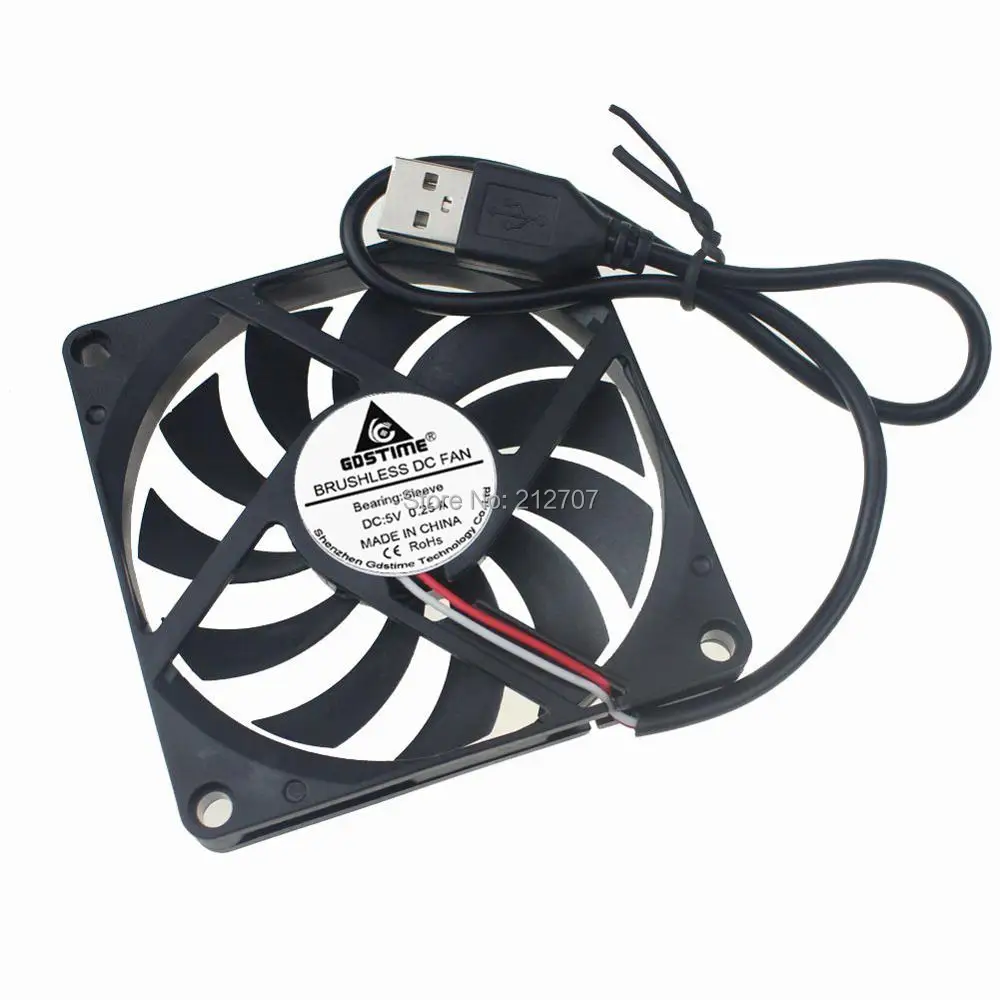 5 шт./лот Gdstime 80x80x10 мм в 2Pin DC вентилятор охлаждения USB 8010 80 для ПК компьютера|dc cooling