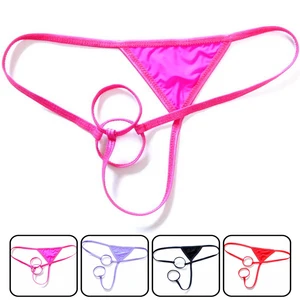 Трусы-стринги мужские с отверстием для пениса, цвет в ассортименте