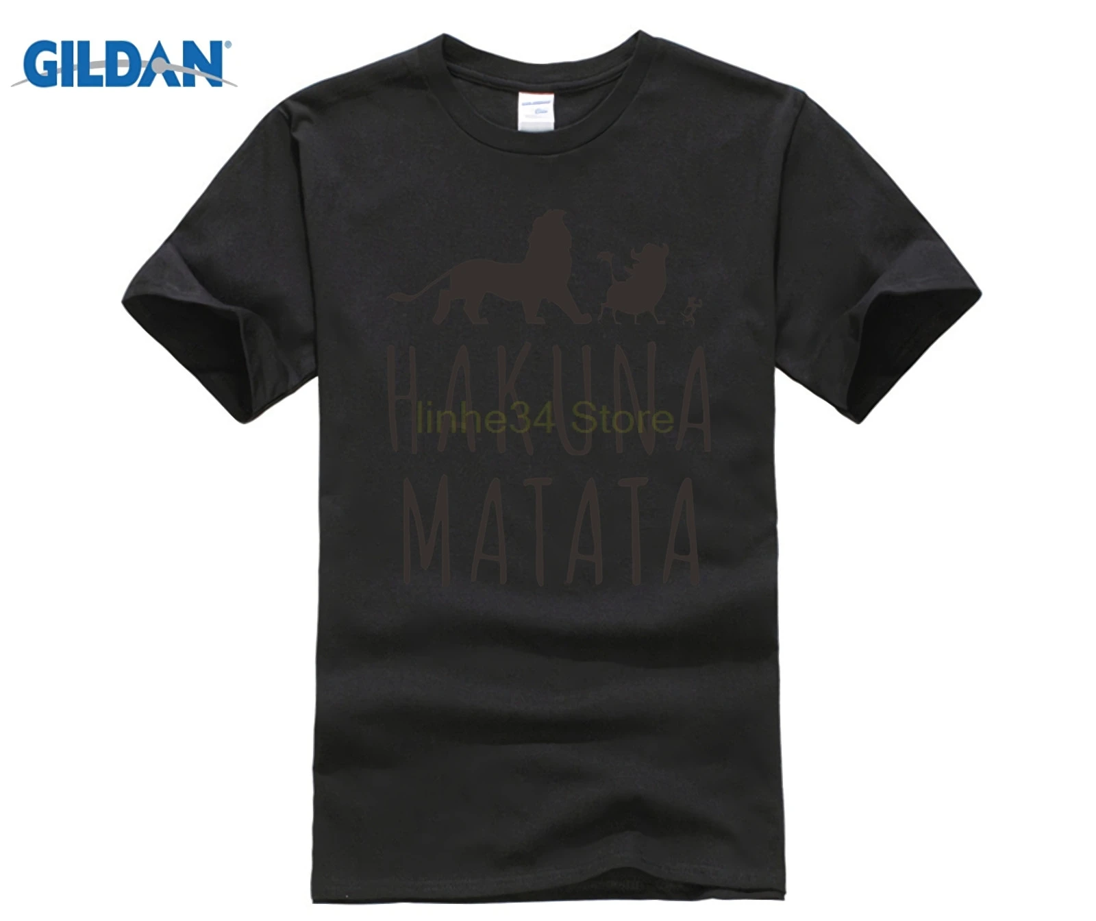 Летние футболки из 2017 хлопка HAKUNA MATATA мужские больших размеров с коротким рукавом