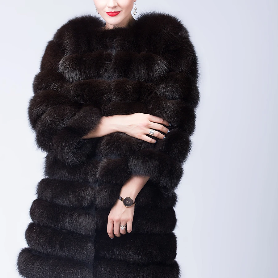 2022 Fashion Ladies Long Fur Coat Cold Winter Warm Fashion Real Fur Fur Coat Abrigos Mujer Kurtka Zimowa enlarge