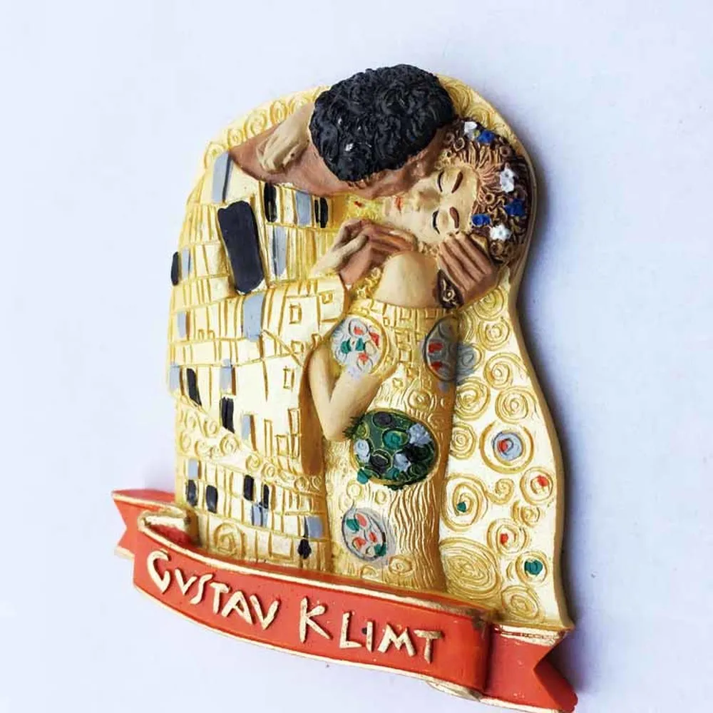 1pcs Europe Austria Vienna Painter Gustav Klimt Kiss Tourist Souvenir Fridge Magent Refrigerator Stickers Home Decor|Магниты на