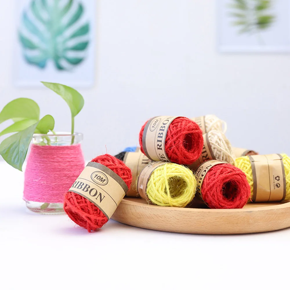 3 Rolls/Lot Colorful Linen Hemp Cords For Bottle's Decors High Quality Home Garden Party DIY Strings Nice All-match Ropes ZY142A | Дом и