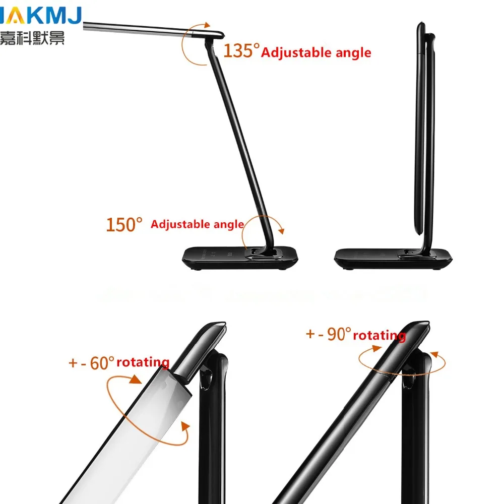 Новые 12 Вт dimmable настольная лампа с USB HUB, белый Настольная лампа 36 шт. светодиодов и сенсорный раздвижные регулировки, современные светодиодные настольные лампы
