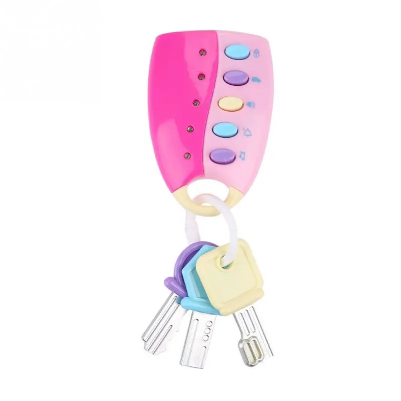 Pink Детская музыкальная Автомобильная Блокировка Игрушка-ключ умный дистанционный автомобиль голоса ролевые игры музыка Ранние развивающие игрушки для ребенка красочные вспышки - Color: Pink