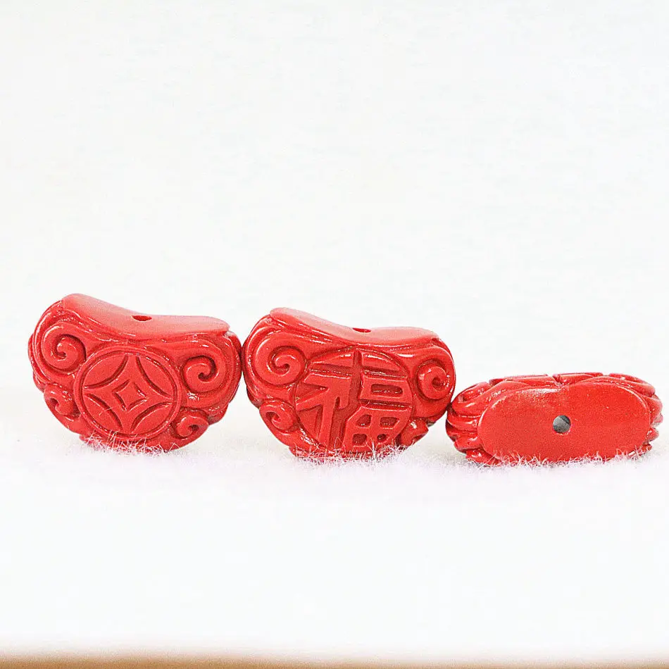 

synthetic red cinnabar 16x23mm carving accessories blessing heart pendant beads diy jewelry 5pcs B944