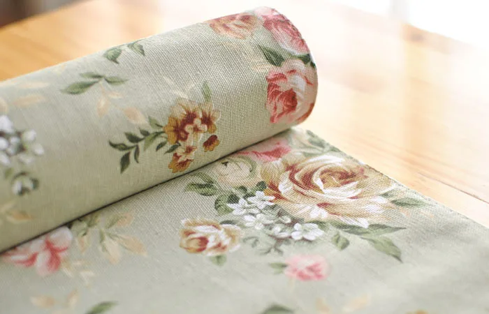 Canvas Shabby Chic Green Rose Rustic Home Decor table runner 4 Size for choose  Дом и