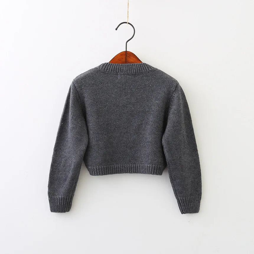 Новинка Модные осенние комплекты одежды для девочек детский короткий свитер с