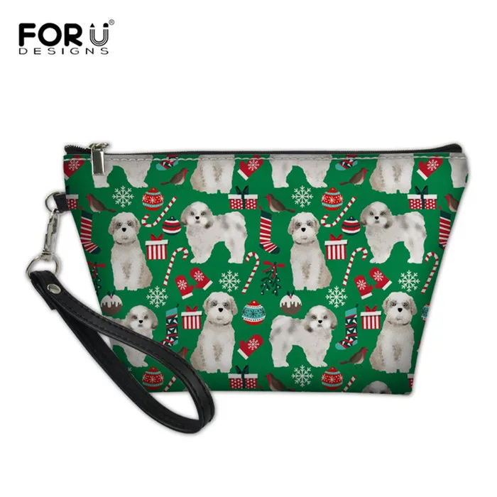 RH0333Z8 FORUDESIGNS Ши тцу собака породы печати для женщин Макияж кожаная сумка косметичка сумка-Органайзер для путешествий Professional наборы туалетных принадлежностей стирка - Цвет: RH0333Z8