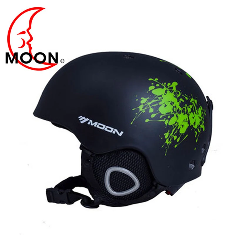 Black Green MOON лыжный шлем осень зима сноуборд скейтборд катание на лыжах снаряжение для мужчин t для мужчин и женщин снежные виды спорта Safty лыжные шлемы для взрослых и детей - Цвет: Black Green