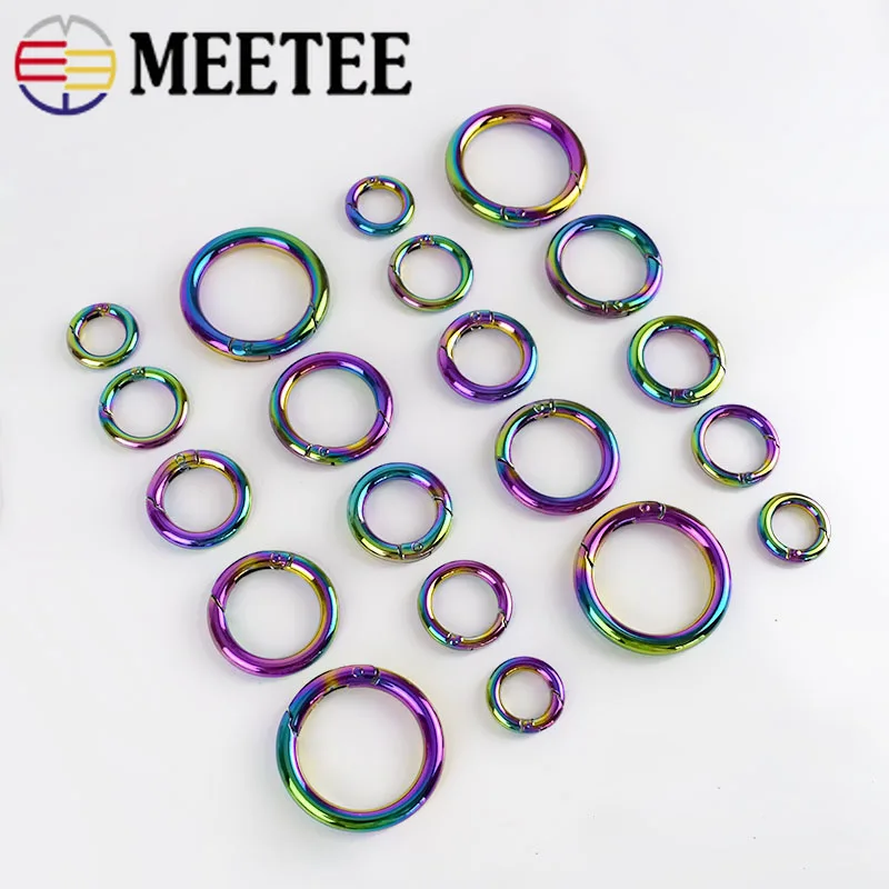 Meetee 10/30pcs 32mm Metal O D Ring Buckle Backpack Strap Hang Buckle DIY Luggage Hook Bag Hardware Decoration Accessories F4-6