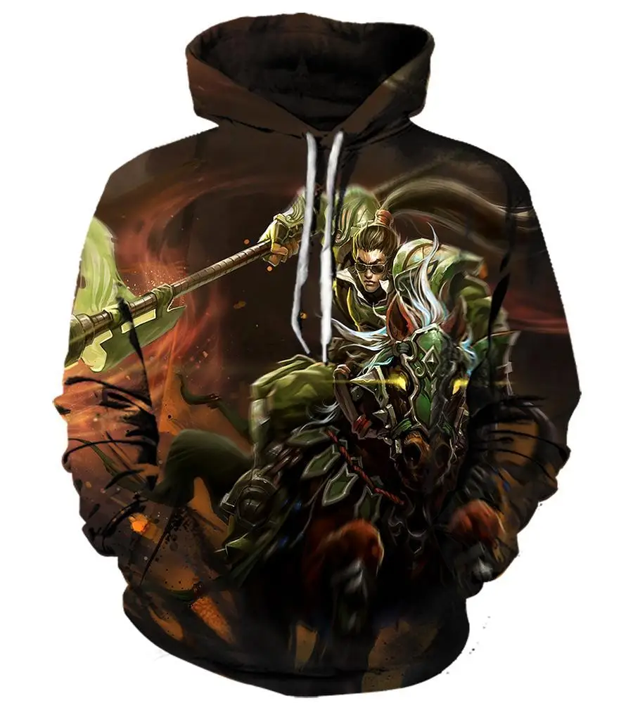 LOL-225 Hoodie Sweatshirt 3d Print Hoodies League of Legends Men Women Autumn Loose Thin Skull 3D Sweatshirts Mens Pullover Lovers Gift - Цвет: LOL-225