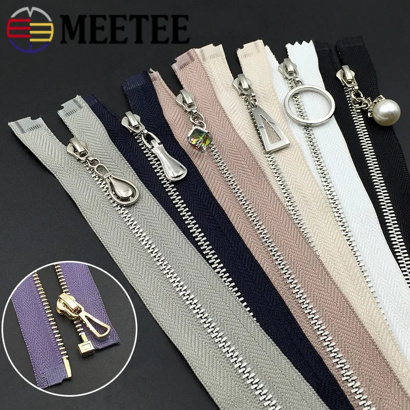 MEETEE 3 #40 см 60 открытые металлические молнии Серебристые зубья швейная молния