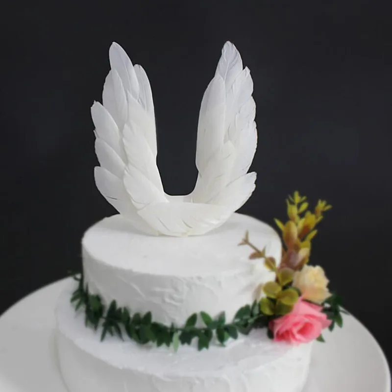 Light Up White Feather Angel Wing Cake Topper Cupcake Toppers Children Girls Party home decor wedding birthday | Дом и сад