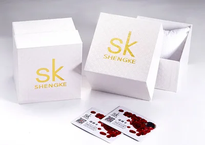 Shengke коробка для часов модная квадратная женщин и мужчин наручных Подарочные