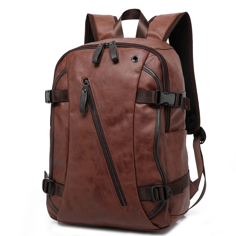 

Men's Fashion Backpack & Travel Bags Men PU Patent Leather school bag Western College Style school Backpacks Mochila escolar