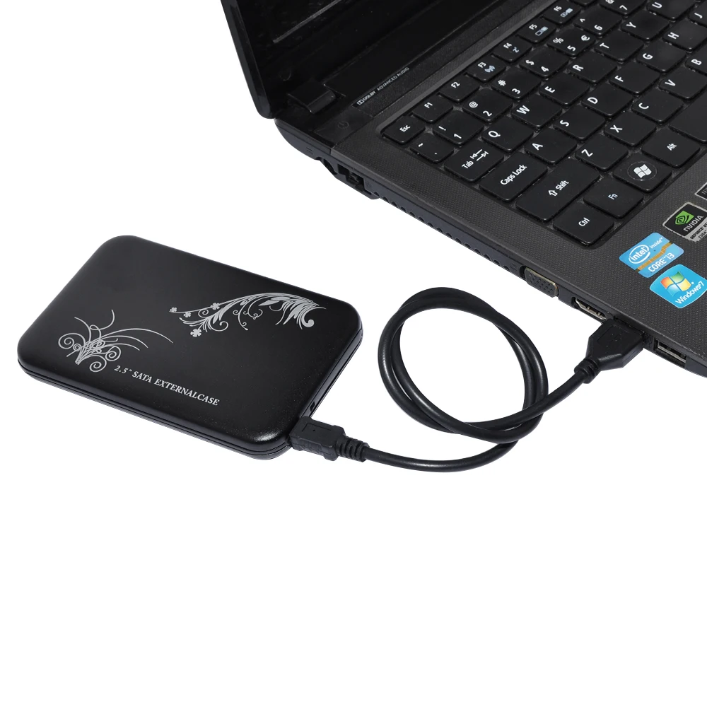 Алюминиевый пластиковый внешний жесткий диск Caddy SATA к USB 2,0 SSD чехол 2,5 дюйма для ноутбука