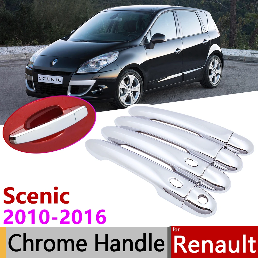 

for Renault Grand Scenic III XMOD 2010~2016 Chrome Door Handle Cover Car Accessories Stickers Trim Set 2011 2012 2013 2014 2015