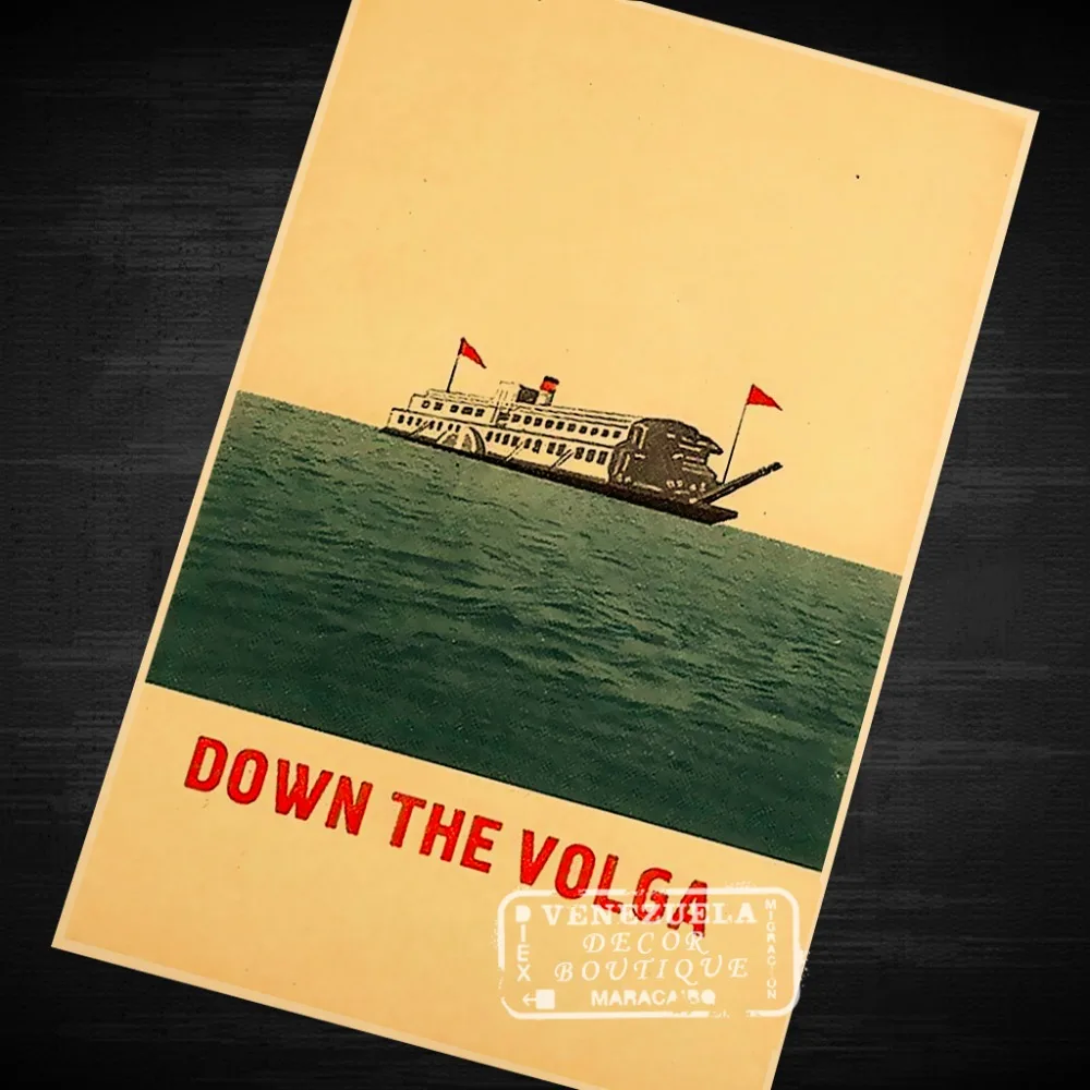 Вниз Волга путешествие парусное судно путешествия Россия пейзаж ретро ВИНТАЖНЫЙ