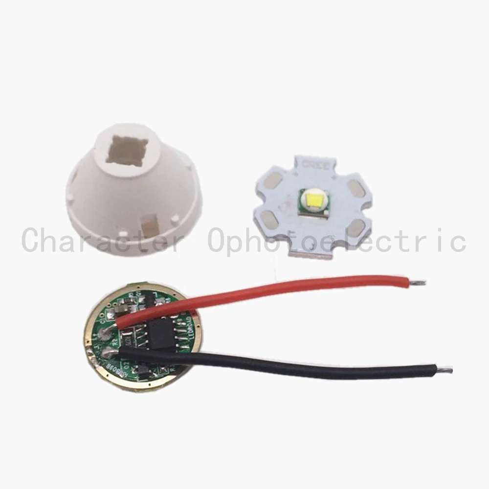 1 комплект Cree XM-LED T6 Белый с 16 мм/20 мм Звезда PCB светильник+ 3,7 в драйвер+ 15 градусов объектив с держателем
