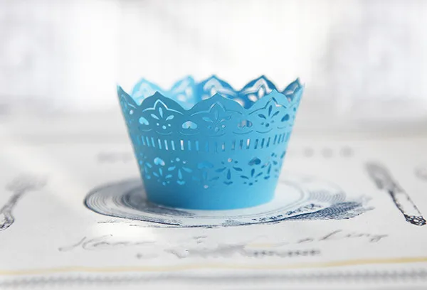 

Free shipping pearl paper cup cake wrapper blue lace decoration paper muffin wrappers decoration birthday wedding party supply