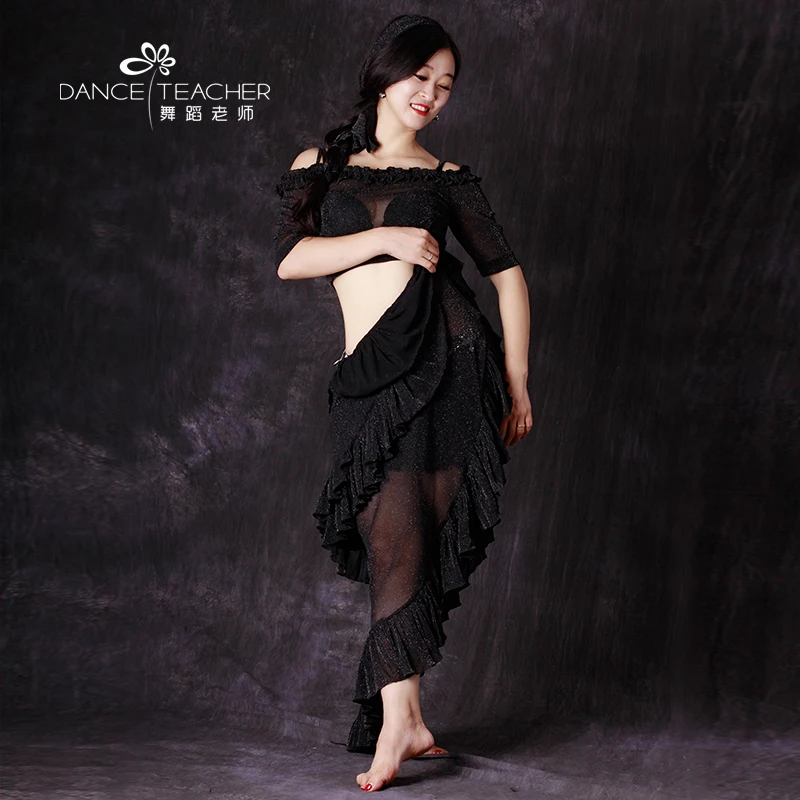 Женский костюм для танца живота с топом и юбкой одежда размеры S M L XL|bellydance top|costume