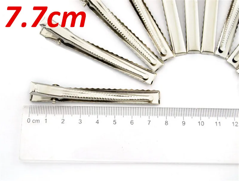7.7cm 100 шт аксессуары для волос металлические клипсы зубы одиночные крапановые заколки повязка ручной работы для волос заколка для волос DIY 5 размеров - Цвет: 7.7cm