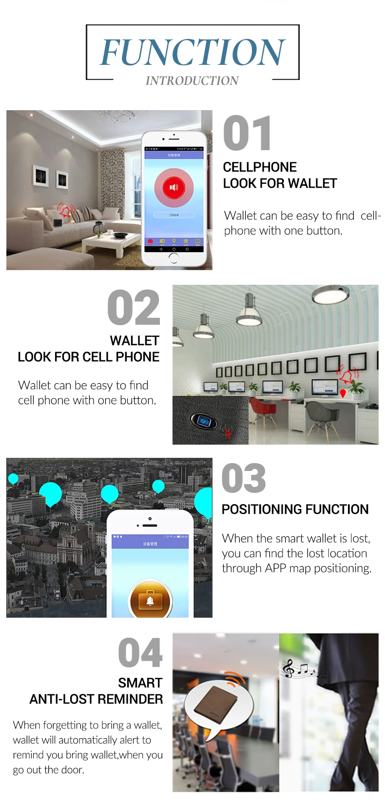 Modoker Умный кошелек классический стиль держатель для карт мужской кошелек качественный кошелек на молнии Анти-Вор держатель для карт s gps карта отслеживания