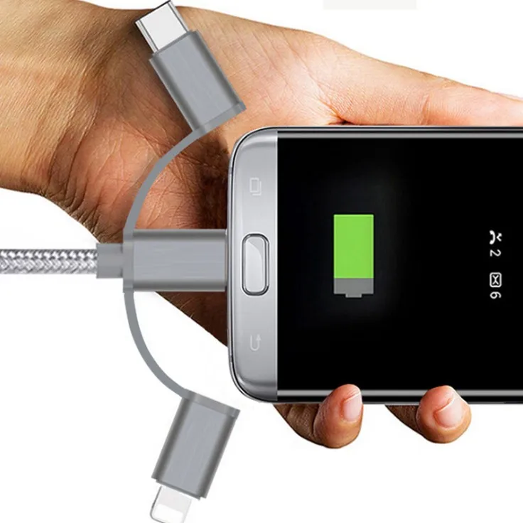 1 м 3 в нейлоновый быстрой зарядки USB кабель для передачи данных iPhone samsung просо LG