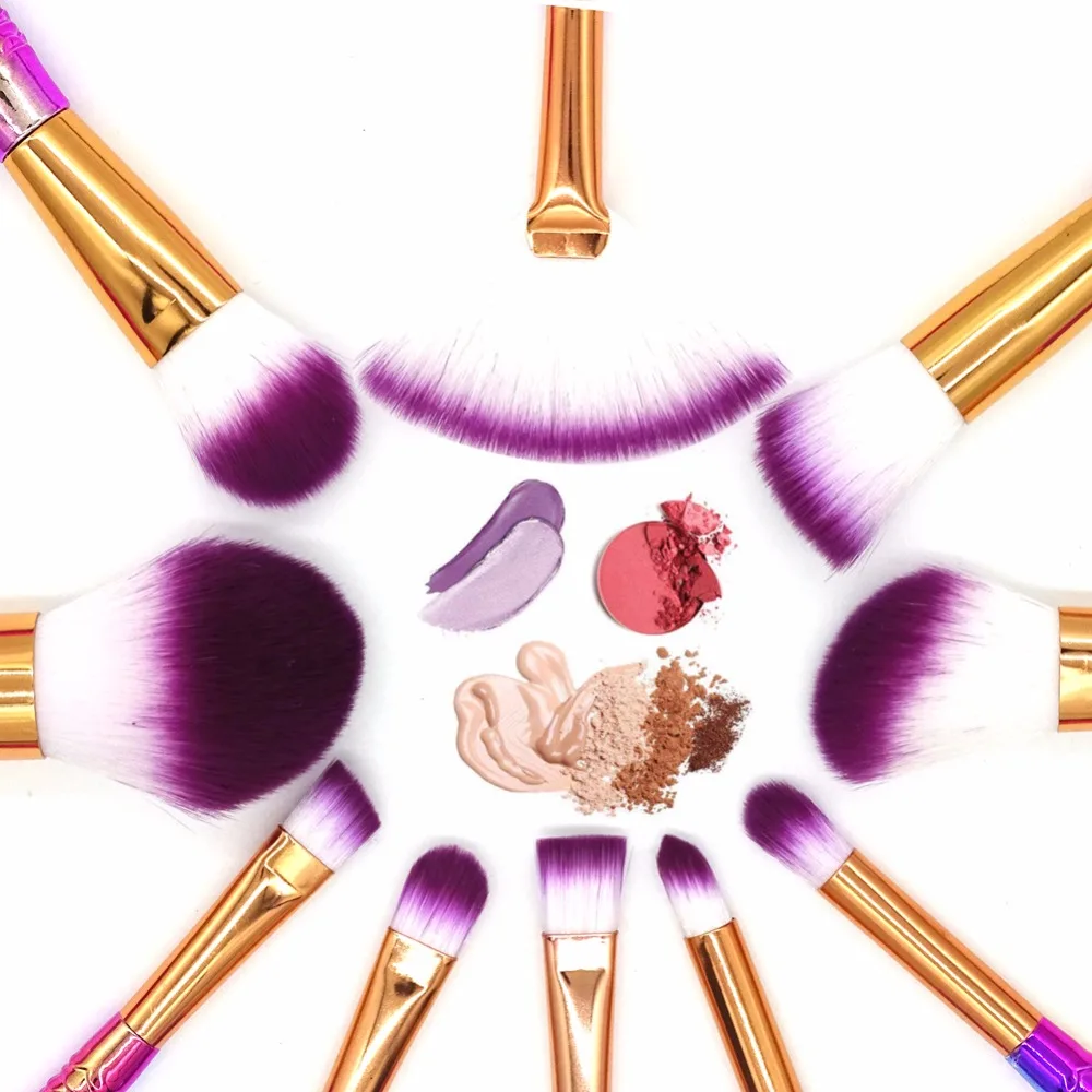 10 шт. набор кистей для макияжа Русалочка рыбий хвост пудра тени век|make brushes|make up