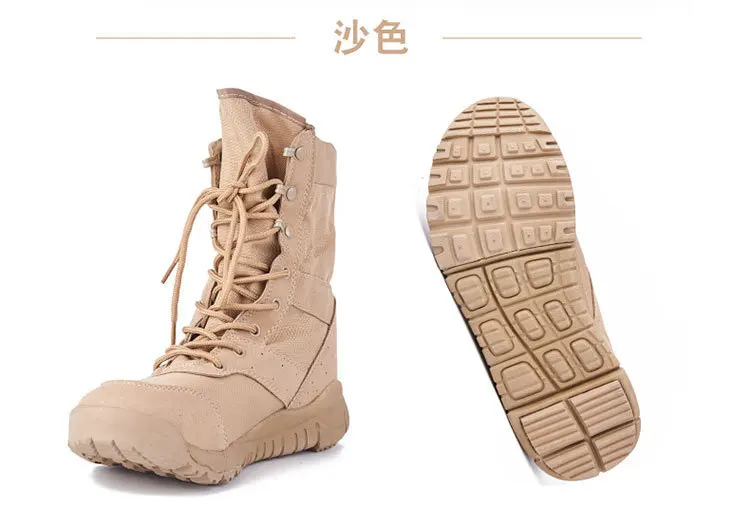 36-46 Size Summer Army Fans Combat Boot Men Women Outdoor Climbing High Top Hiking Shoes Tactical Training Desert Military Boots