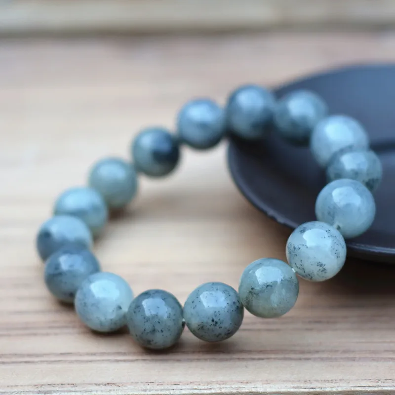 12 мм 100% натуральный серый нефритовый Будда браслеты круглые бусины китайские на