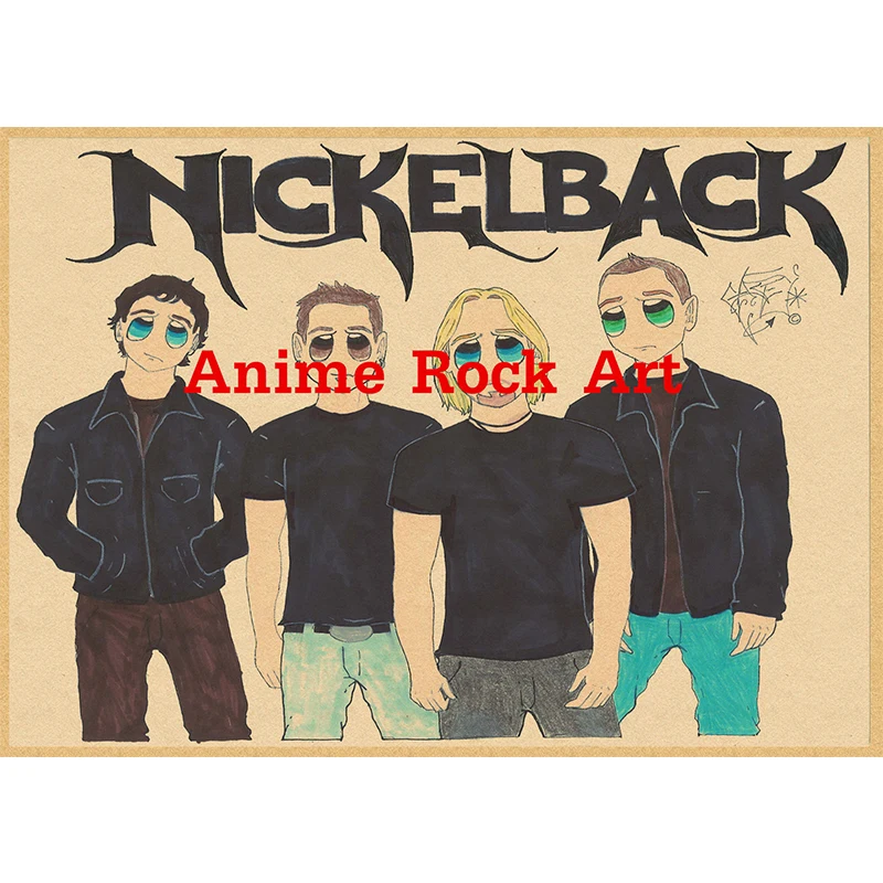 Классическая ностальгическая матовая крафт бумага Nickelback Band плакат для кафе
