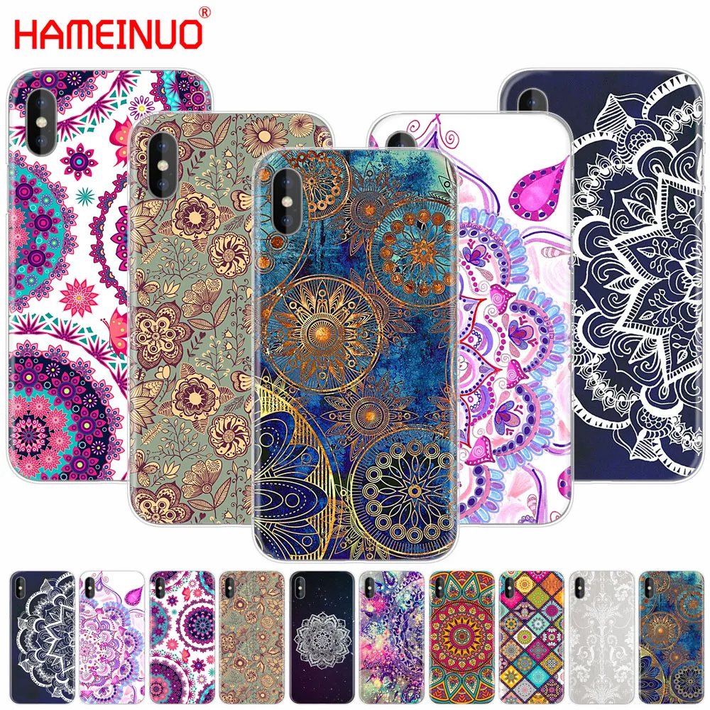HAMEINUO цветочный Мандала Mandara сотовый телефон чехол для iphone X 8 7 6 4 4s 5 5s SE 5c 6s