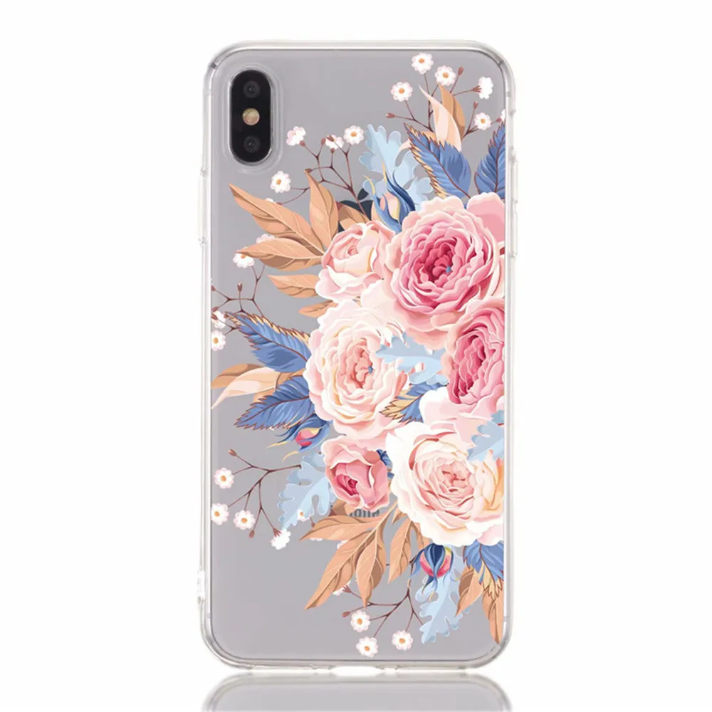 Чехол для телефона iPhone 7 8 6S Plus чехол X XS MAX XR Модный цветочный прозрачный