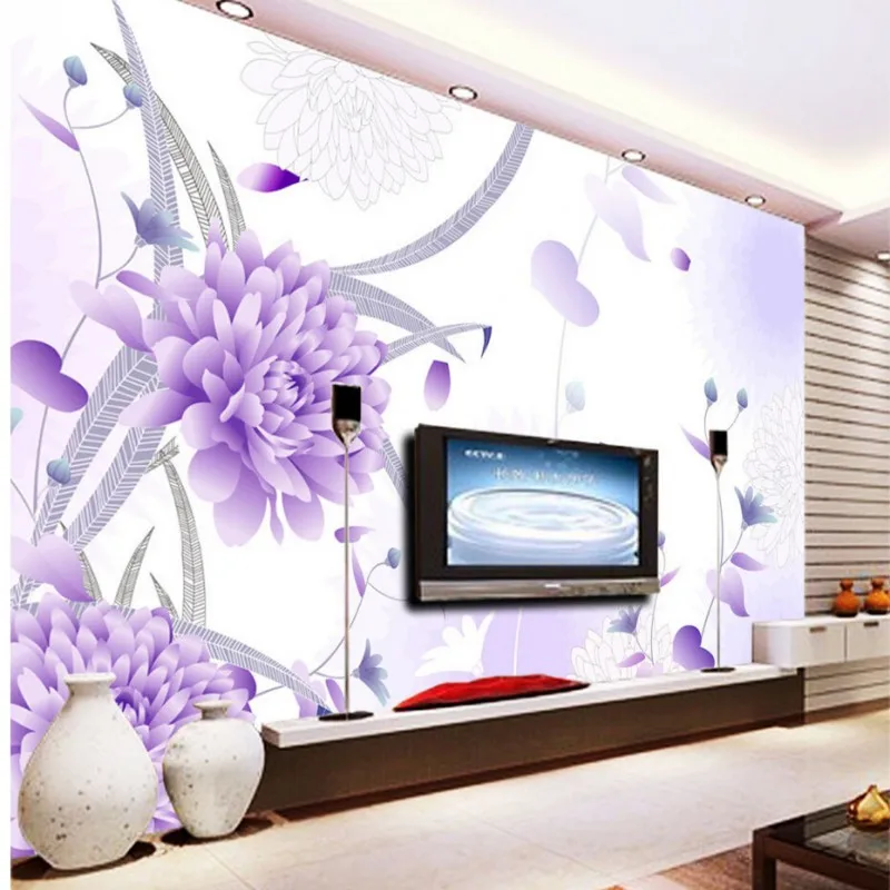 

Beibehang Custom hand-painted flowers 3D stereoscopic wallpaper the living room TV backdrop block room mural wallpaper 3D